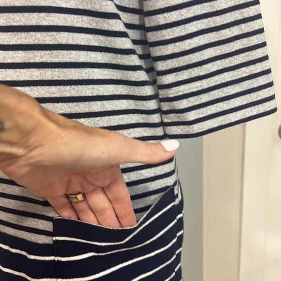 JOULES Mariners gray and navy striped cotton shift dress - Picture 5 of 15